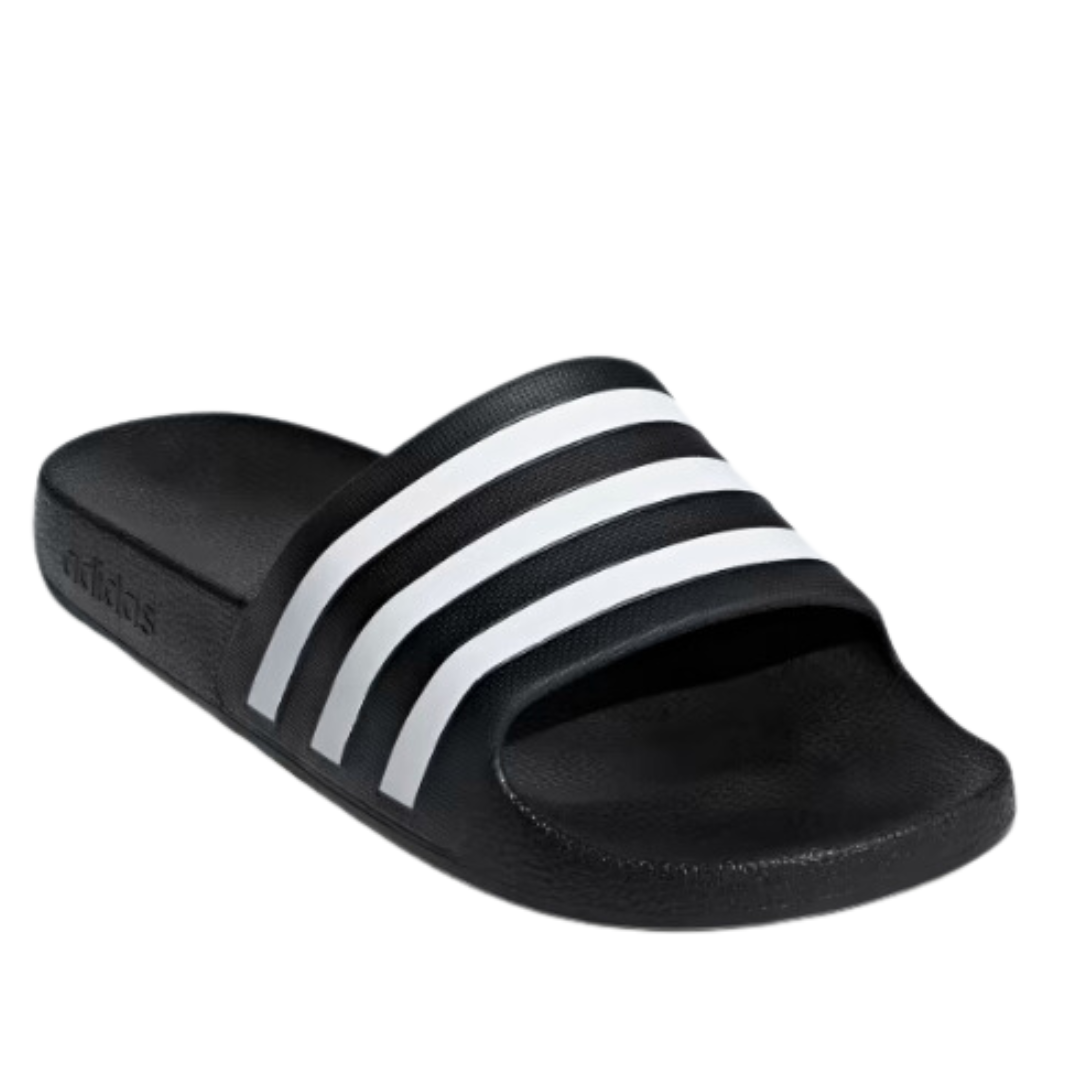 adidas Unisex Adilette Aqua Slides Sandals (Black/White/Black)