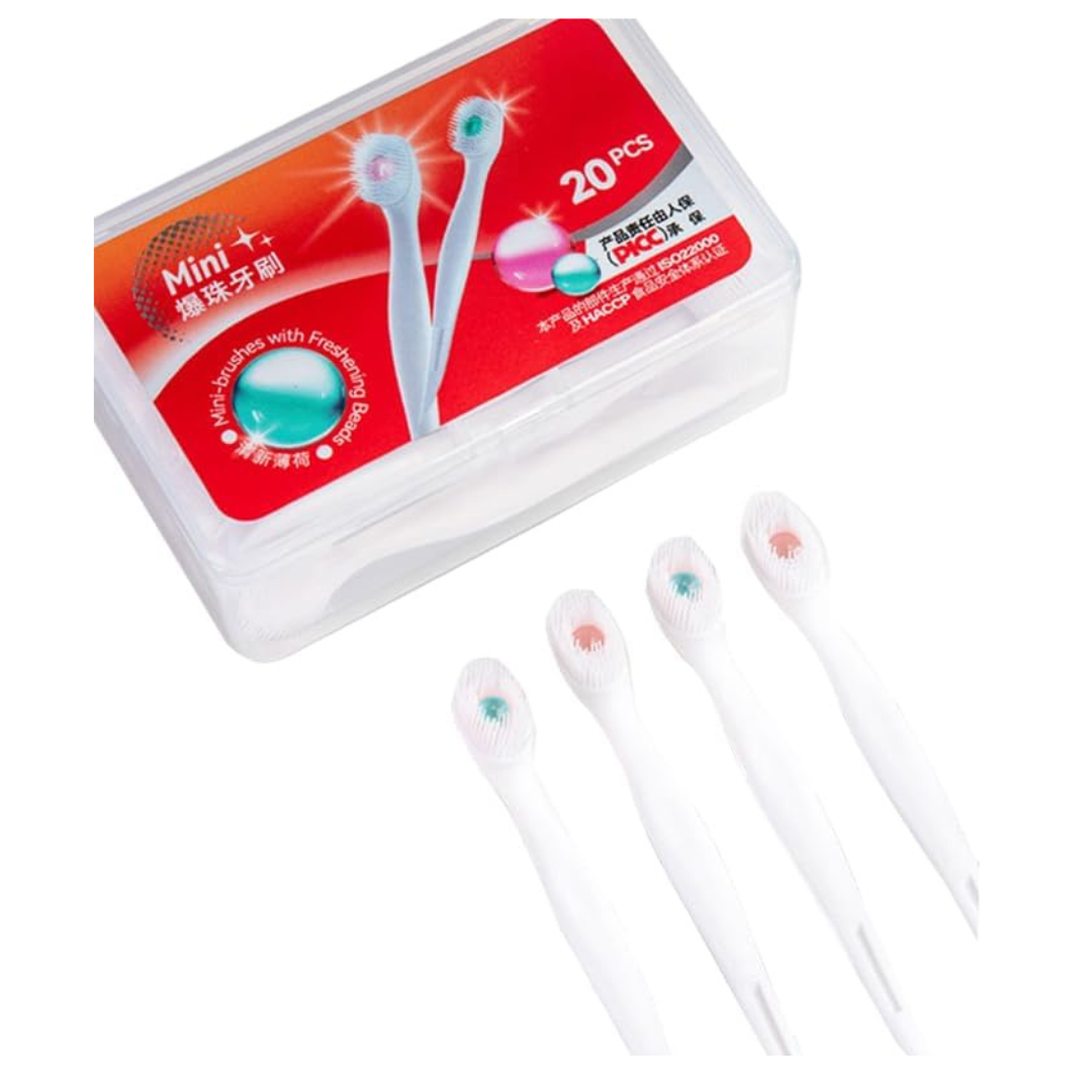 20-Pack Kuguan Mini Disposable Toothbrushes