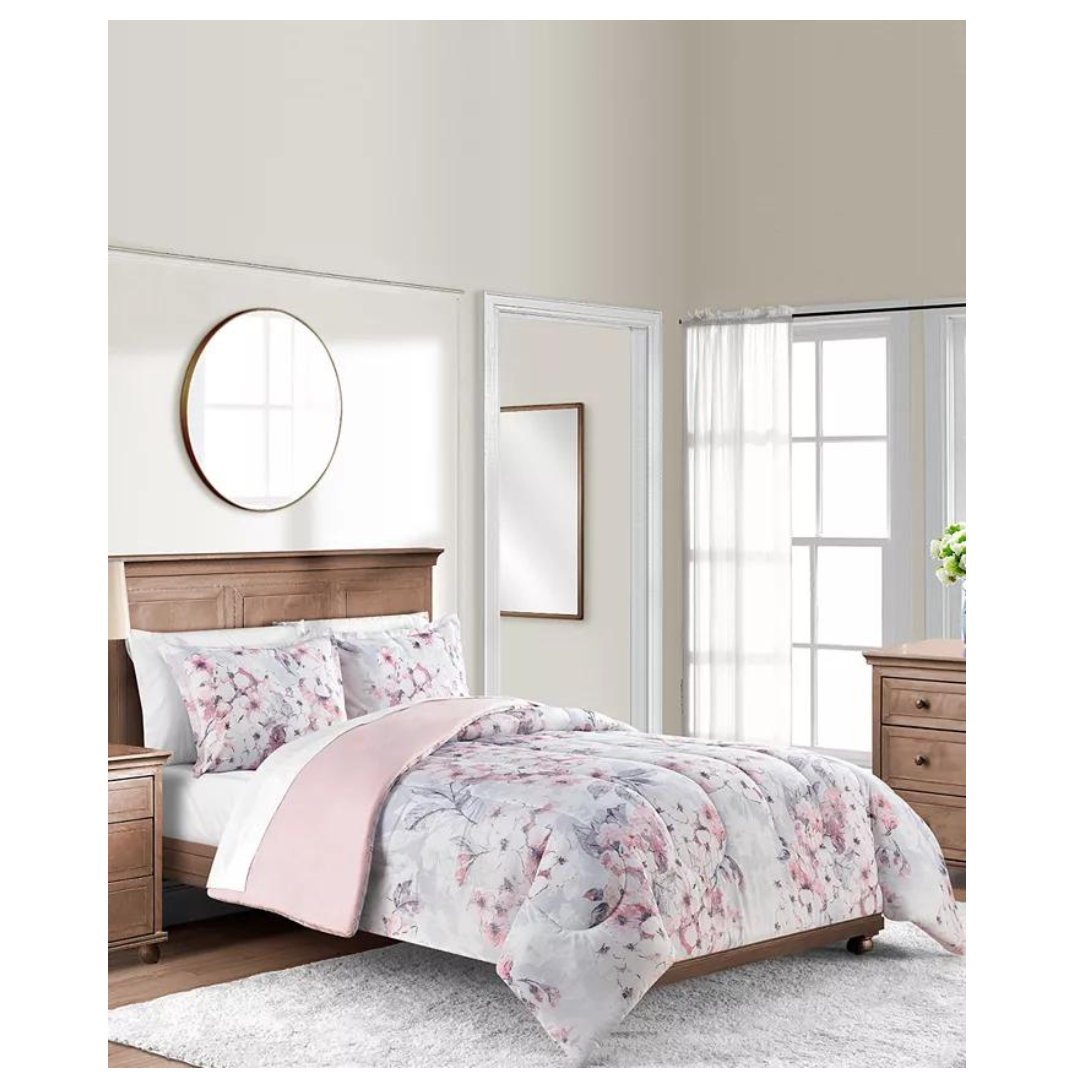 Sunham Colesville Floral/Solid 3 Piece Comforter Bedding Sets