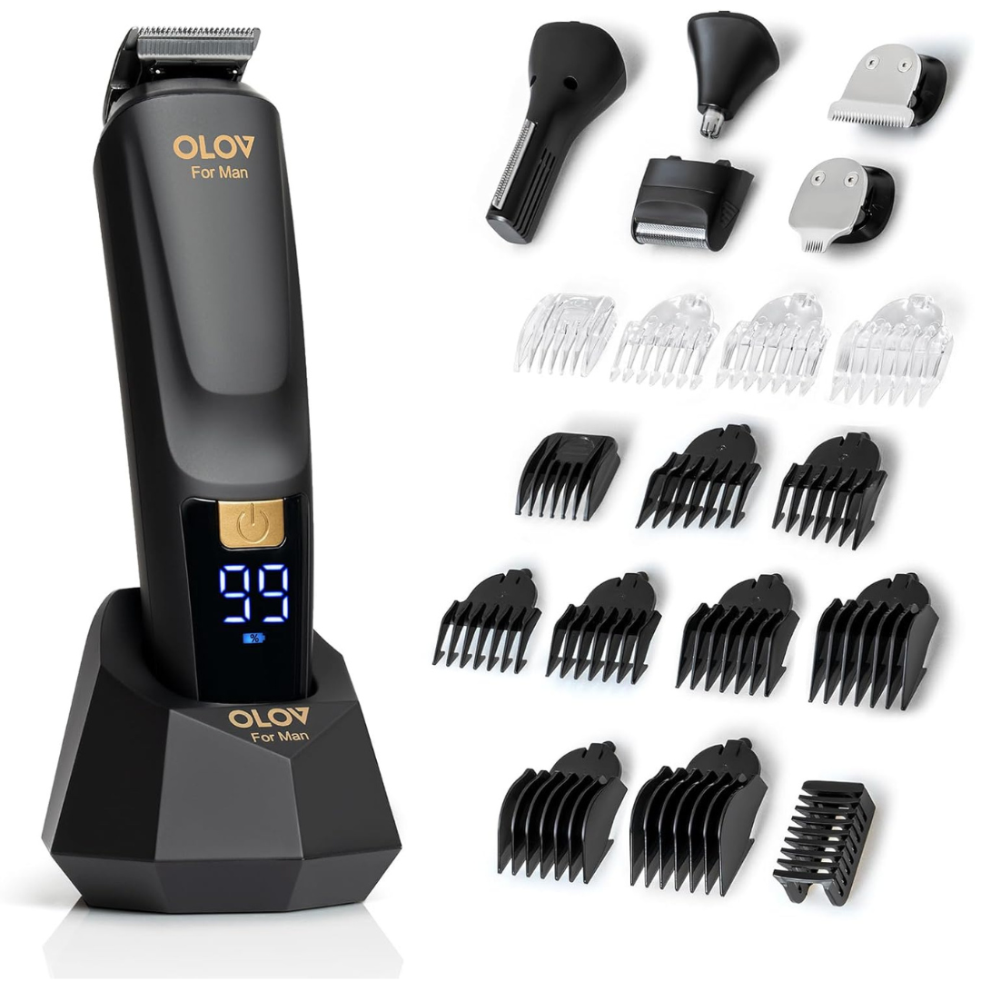 21-Piece All-in-One Mens Grooming Kit and Hair Clipper