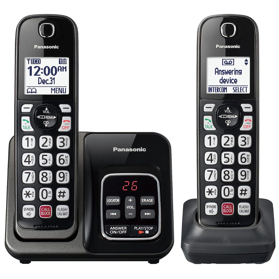 Panasonic Cordless Expandable Phone with 2 Handset & Answering Machine