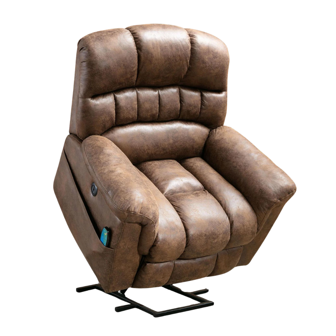 Latitude Run 42″ Wide Extra Large Microfiber Power Reclining Heated Massage Chair