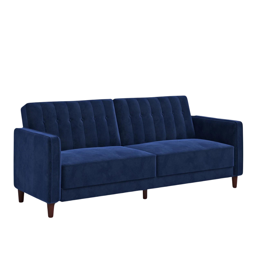 Perdue 81.5" Velvet Square Arm Convertible Sofa