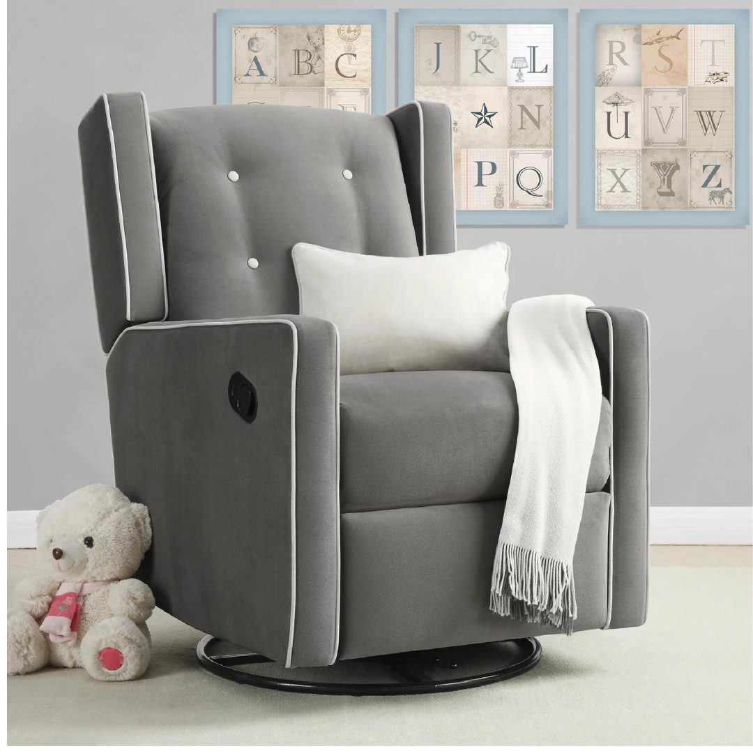 Baby Relax Mikayla 4-in-1 Swivel Glider Rocker Recliner Chair