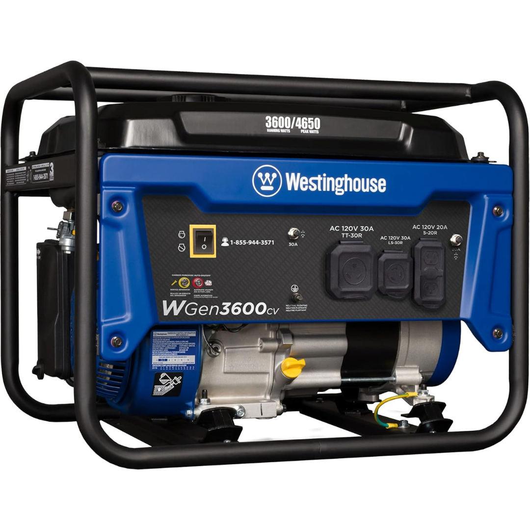 Westinghouse 4650 Peak Watts & 3600 Rated Watts Gas Powered Portable Generator