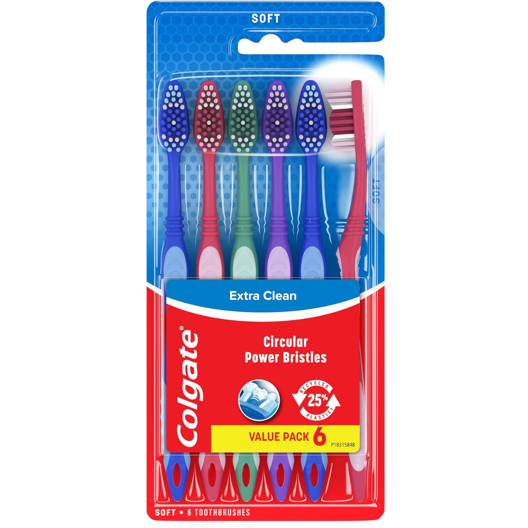 6-Count Colgate Extra Clean Full Head Toothbrush (Soft)