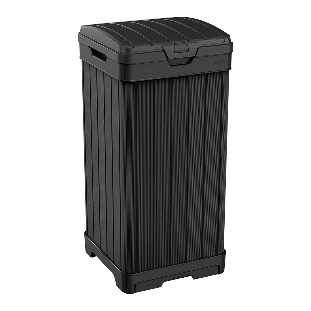 Keter Baltimore 38 Gallon Trash Can with Lid and Drip Tray