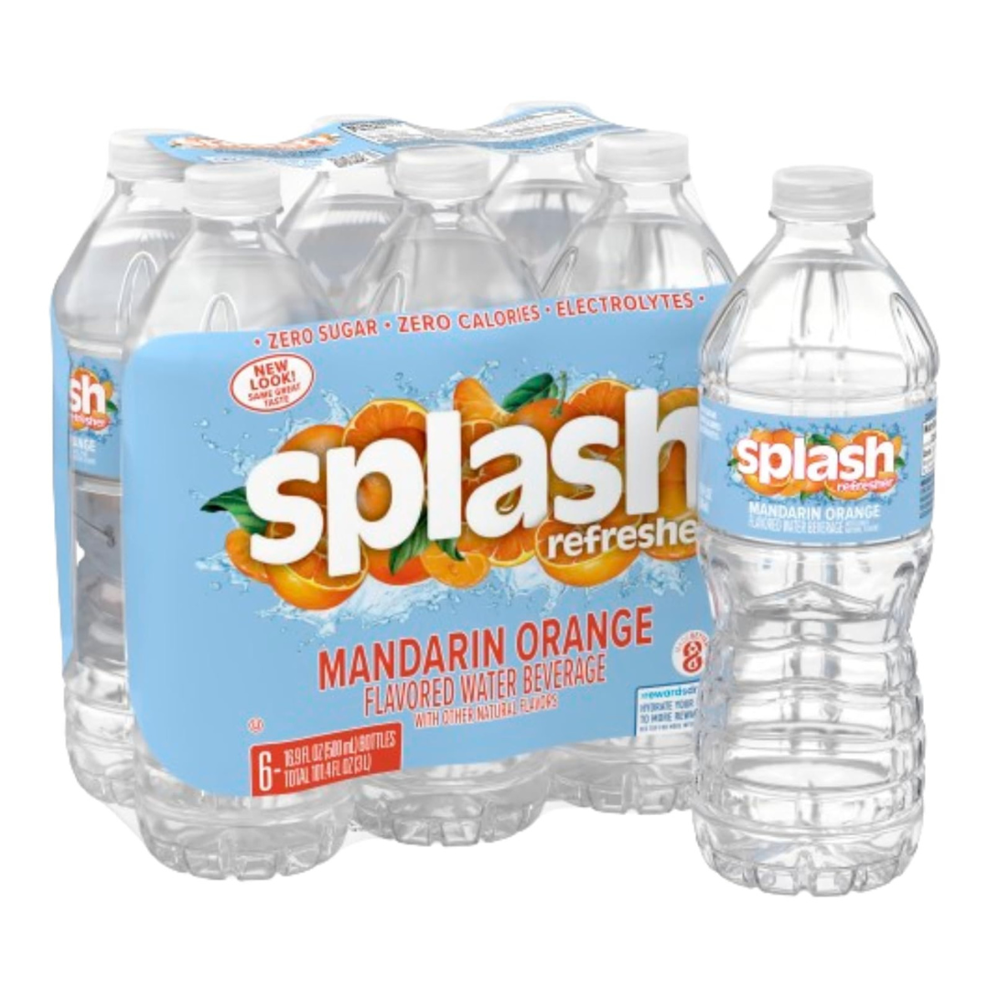 6-Pack Splash Blast Flavored Water with Electrolytes