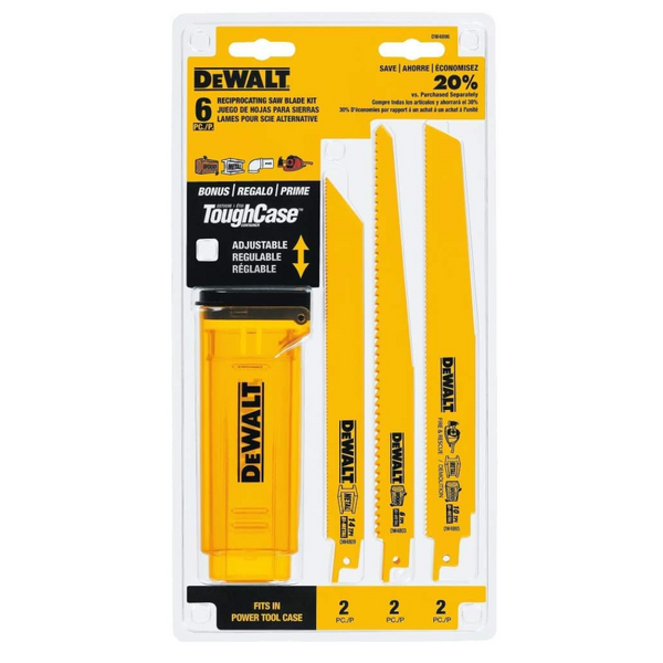 6-Piece Dewalt Reciprocating Saw Blades, Bi-Metal