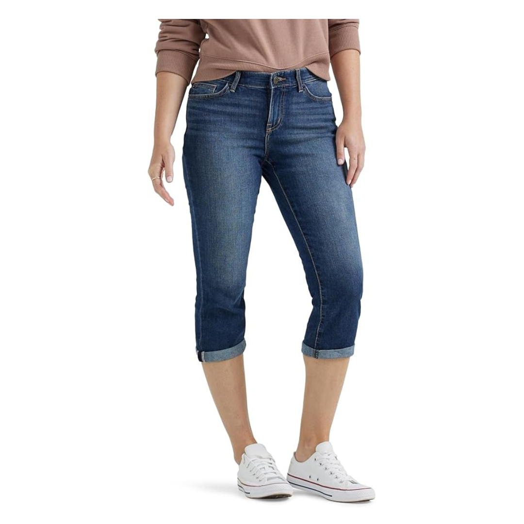 Lee Women's Flex Motion Regular Fit 5 Pocket Capri Jean