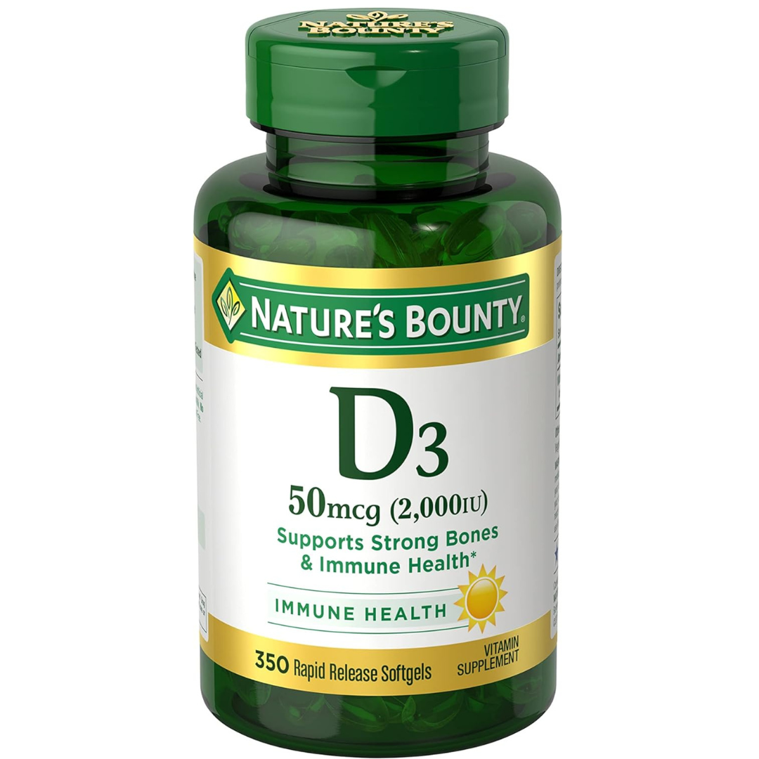350-Count Natures Bounty Vitamin D3 2000 IU Rapid Release Softgels
