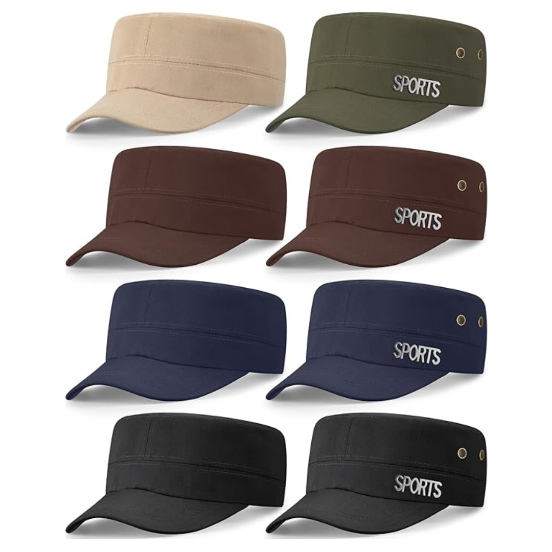 8-Piece Foaincore Adjustable Fresh Military Style Cotton Hats