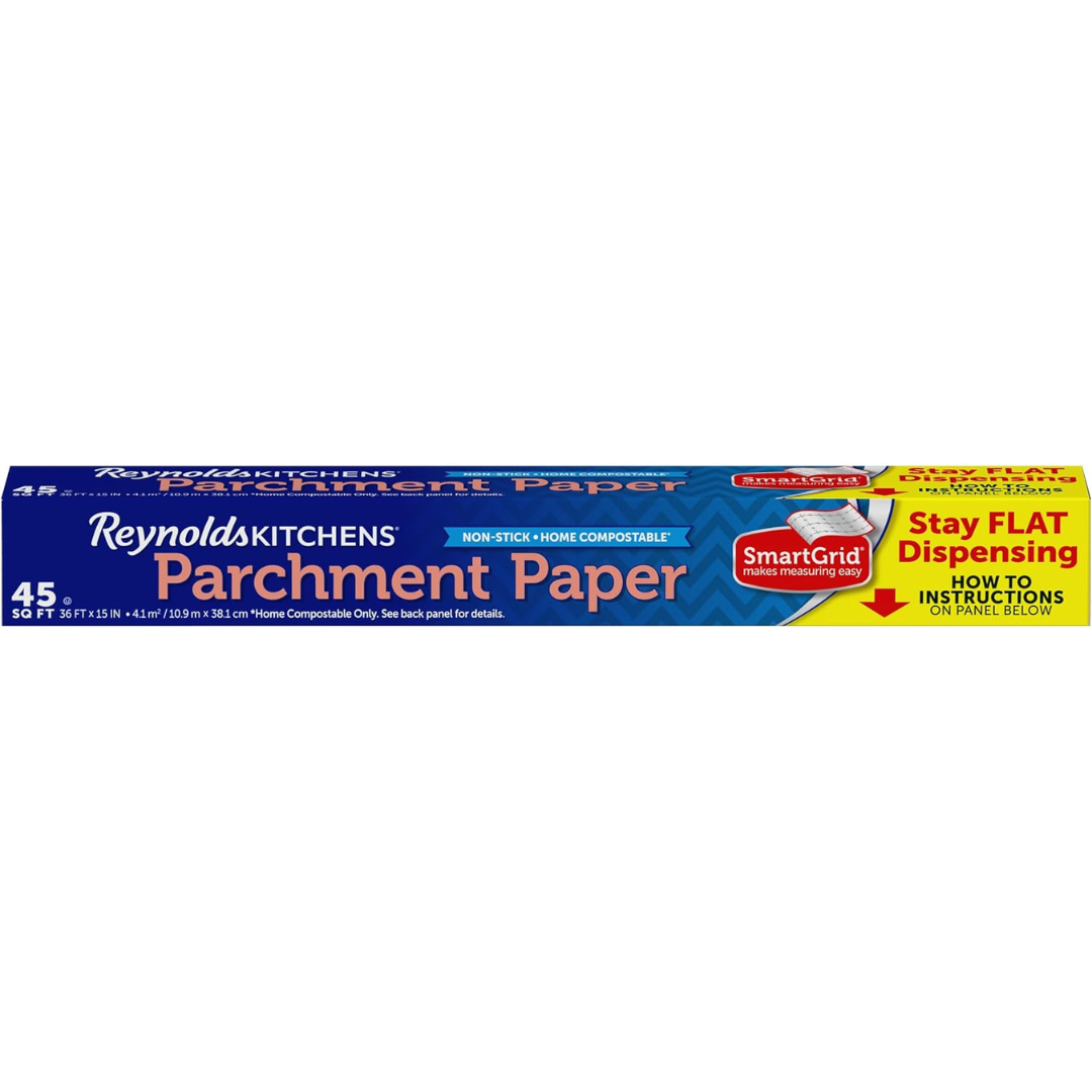 45 sq ft Reynolds Kitchens Stay Flat Parchment Paper with SmartGrid