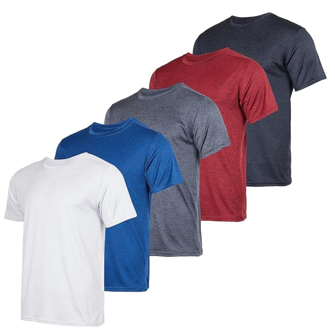 5-Pack Real Essentials Men's Dry-Fit Performance T-Shirt