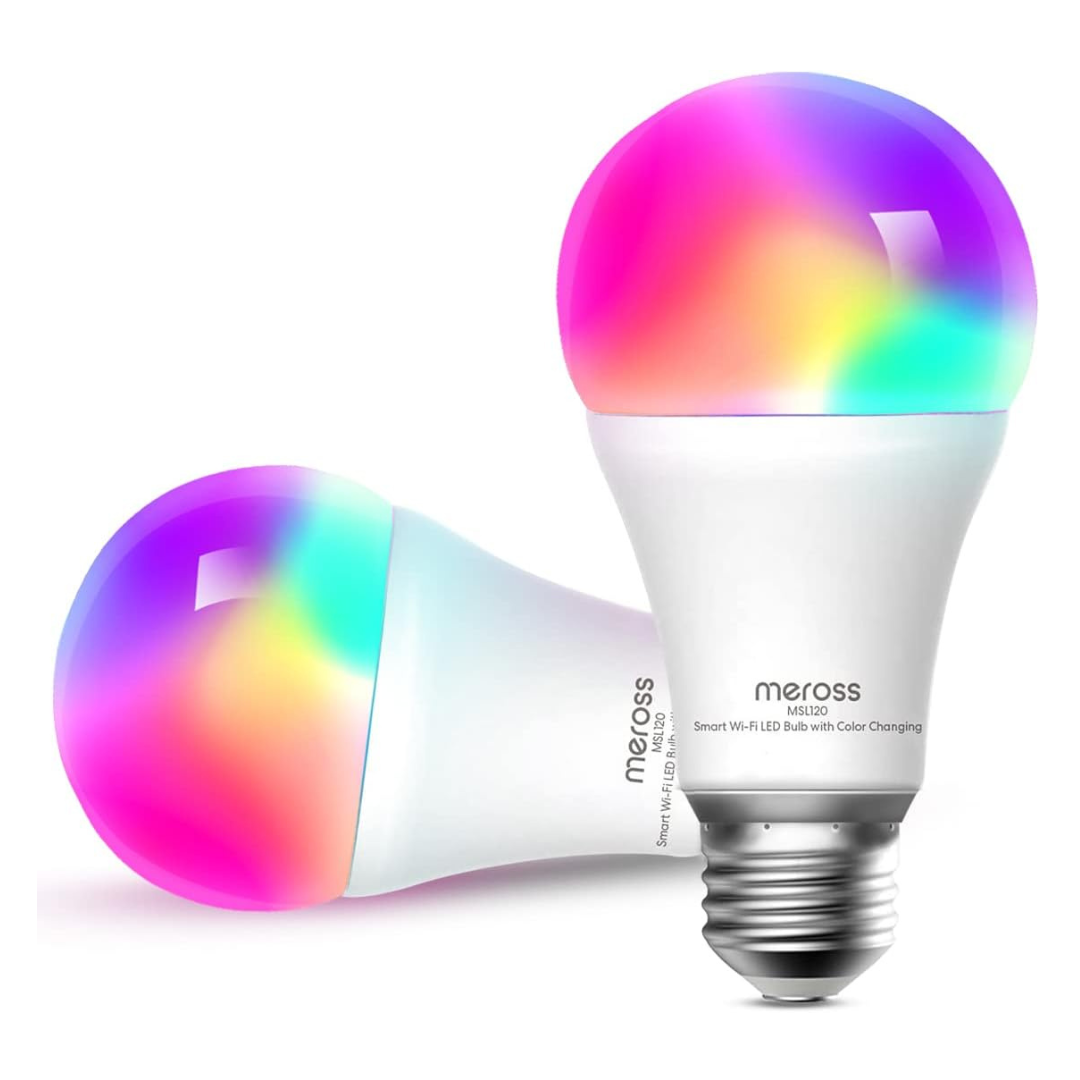 2-Pack Meross Dimmable E26 Multicolor Smart Light Bulb