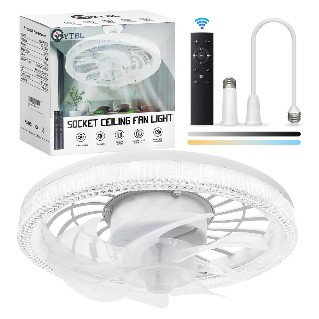 Gytbl Modern Ceiling Fans with Lights and Remote