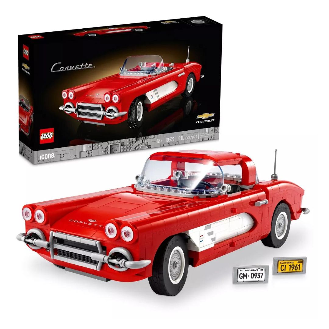 Lego Icons Corvette Classic Car Model Building Kit 10321