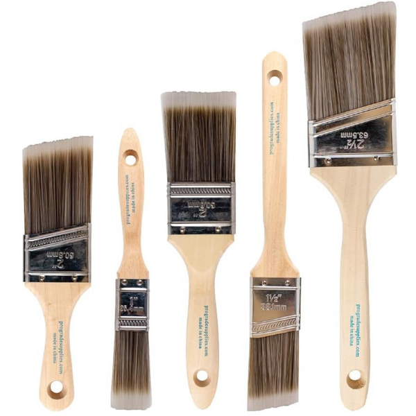 5-Pack Pro-Grade Home Wall Trim House Paint Brush Set