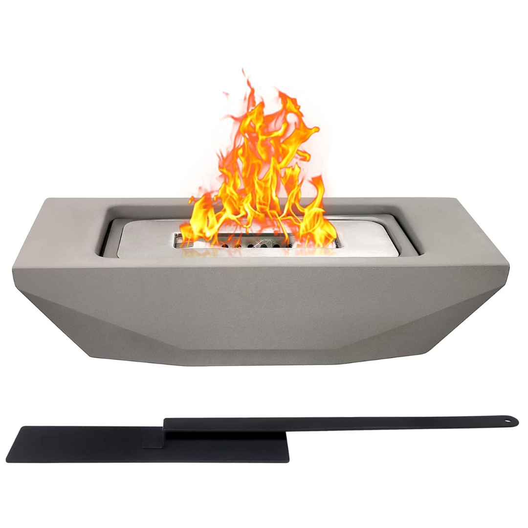 Hiostao 12.6" Portable Concret Bow Rubbing Tabletop Fireplace