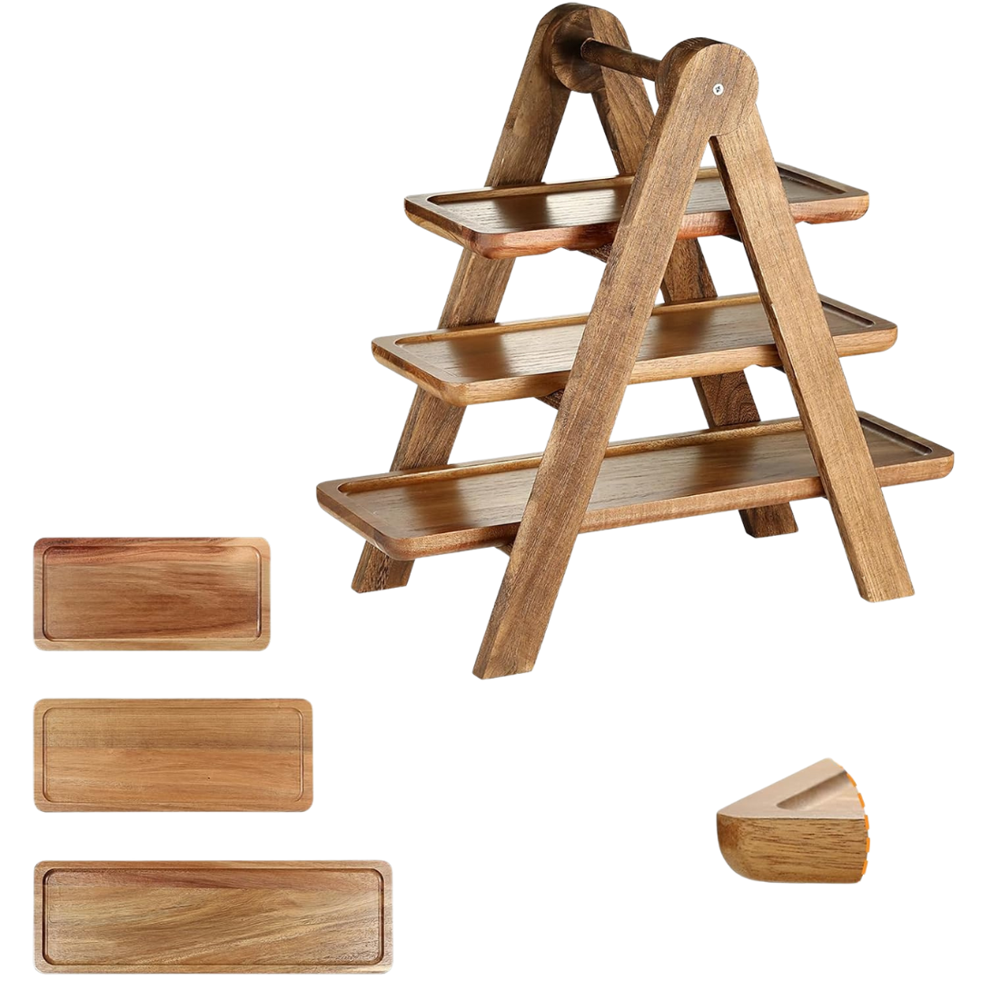 3-Tier Zyviv Wooden Serving Tray