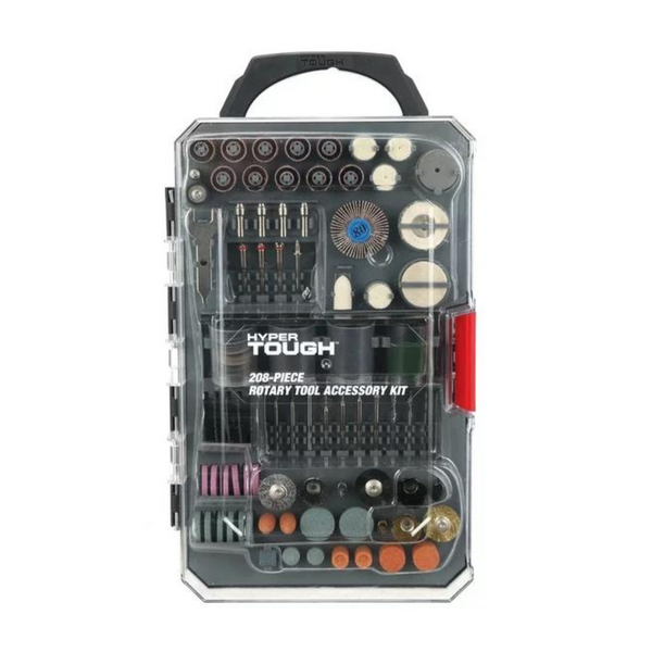 208-Piece Hyper Tough Rotary Tool Accessory Kit with Storage Case