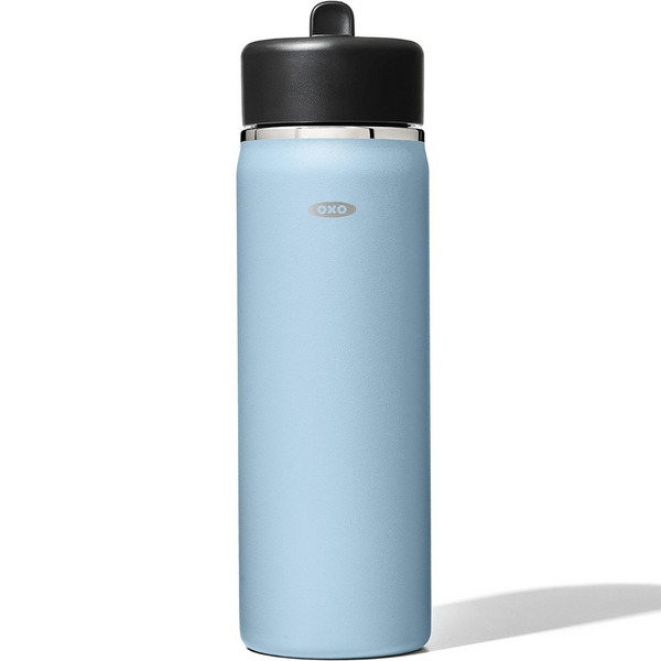 OXO Strive 20oz Wide Mouth Water Bottle with Straw Lid – Topaz Blue