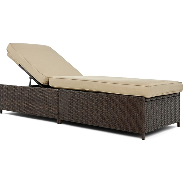 Serta Brown Resin Wicker Outdoor Patio Furniture Storage Chaise Lounge