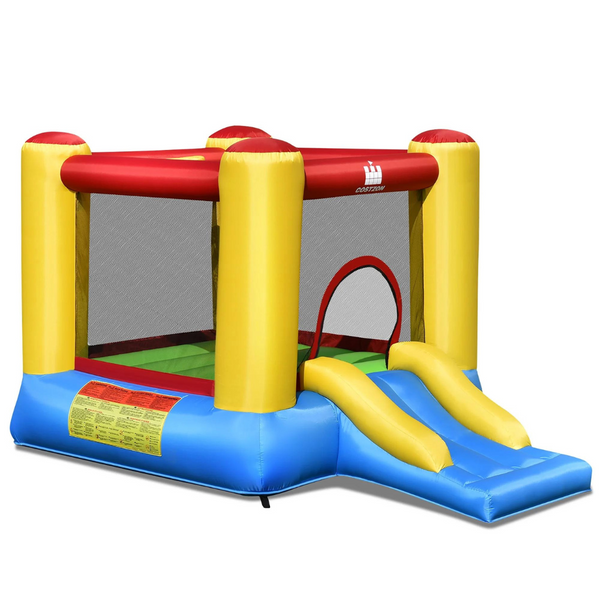 Costway Inflatable Bouncer Kids Bounce House Jumping Castle Slide with 480W Blower