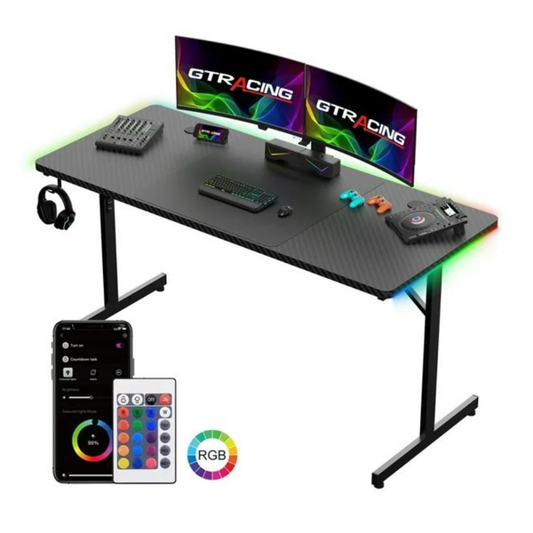 Large 55" RGB Gaming Desk with Mouse Pad
