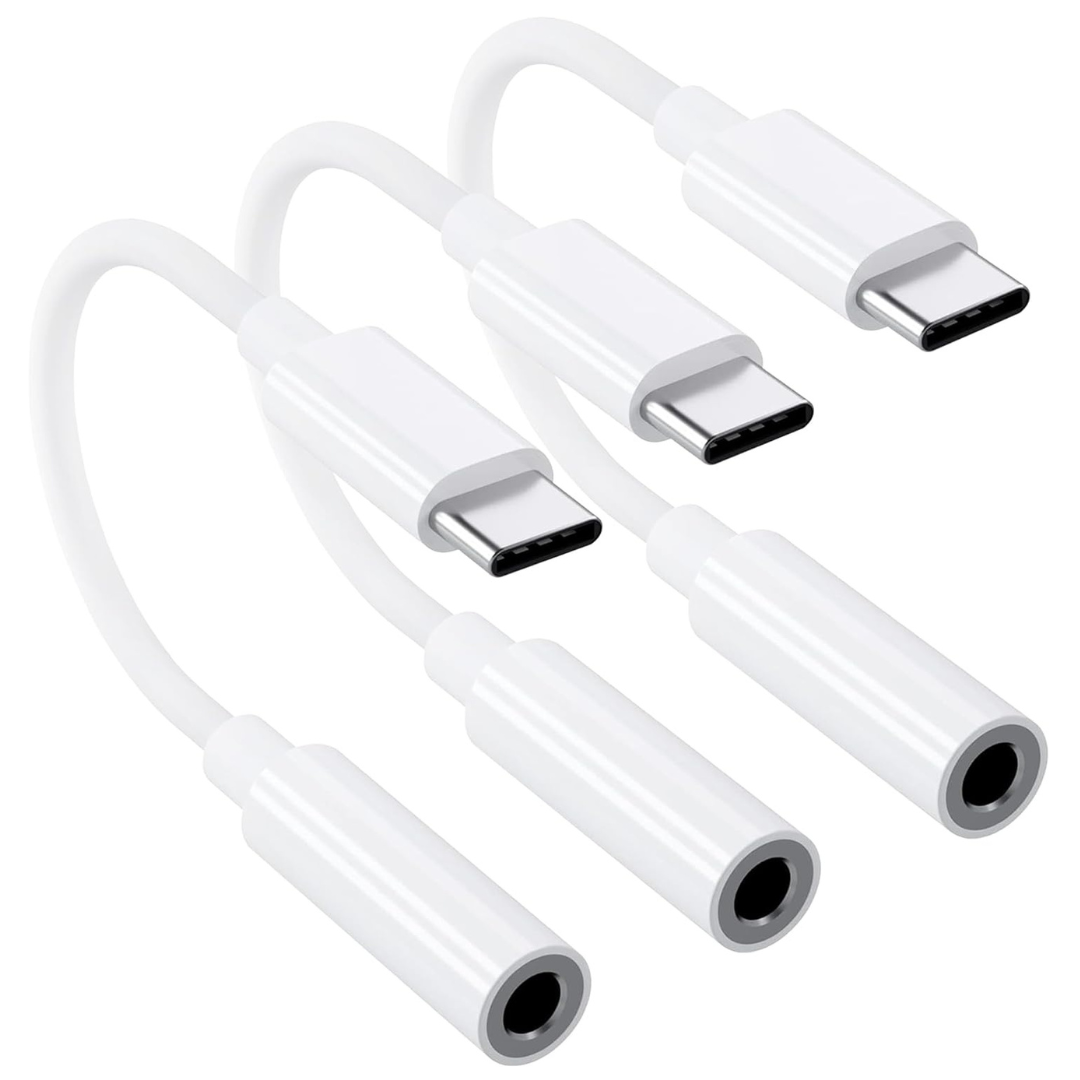 3-Pack Mdzbg Usb-C to Aux Audio Dongle Cable Cord