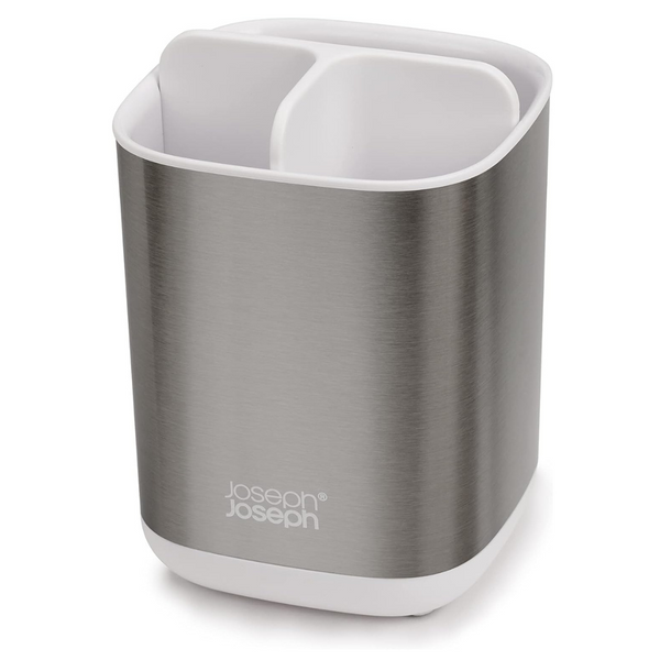 Joseph Joseph EasyStore Stainless-Steel Toothbrush Holder Bathroom Storage Organizer Caddy