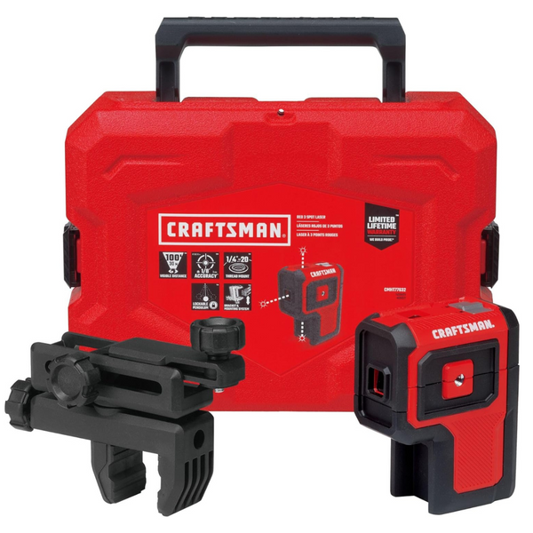 Craftsman Stud Finder, 3 Spot Laser, 100 Ft Range, Batteries Included