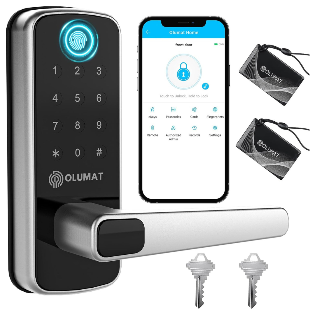 Keyless Fingerprint Smart Door Lock with Keypad