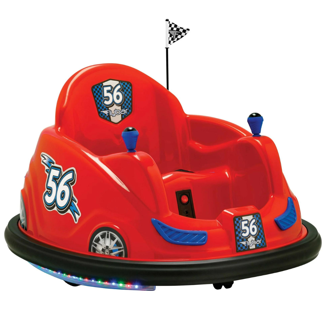 Flybar 6 Volts Bumper Car, Battery Powered Ride On, Fun LED Lights