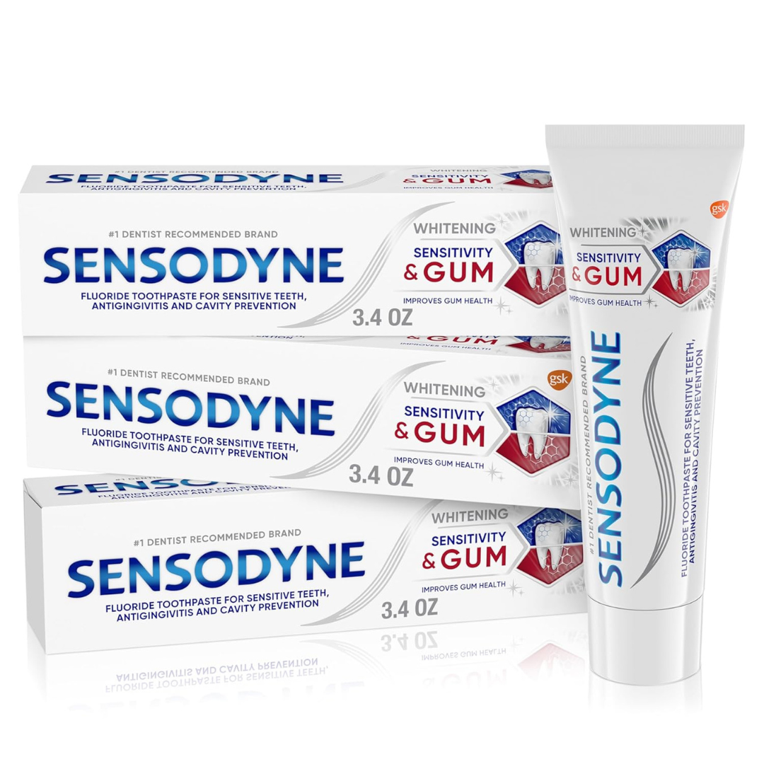 3-Pack Sensodyne Sensitivity & Gum Whitening Toothpaste, 3.4 Oz