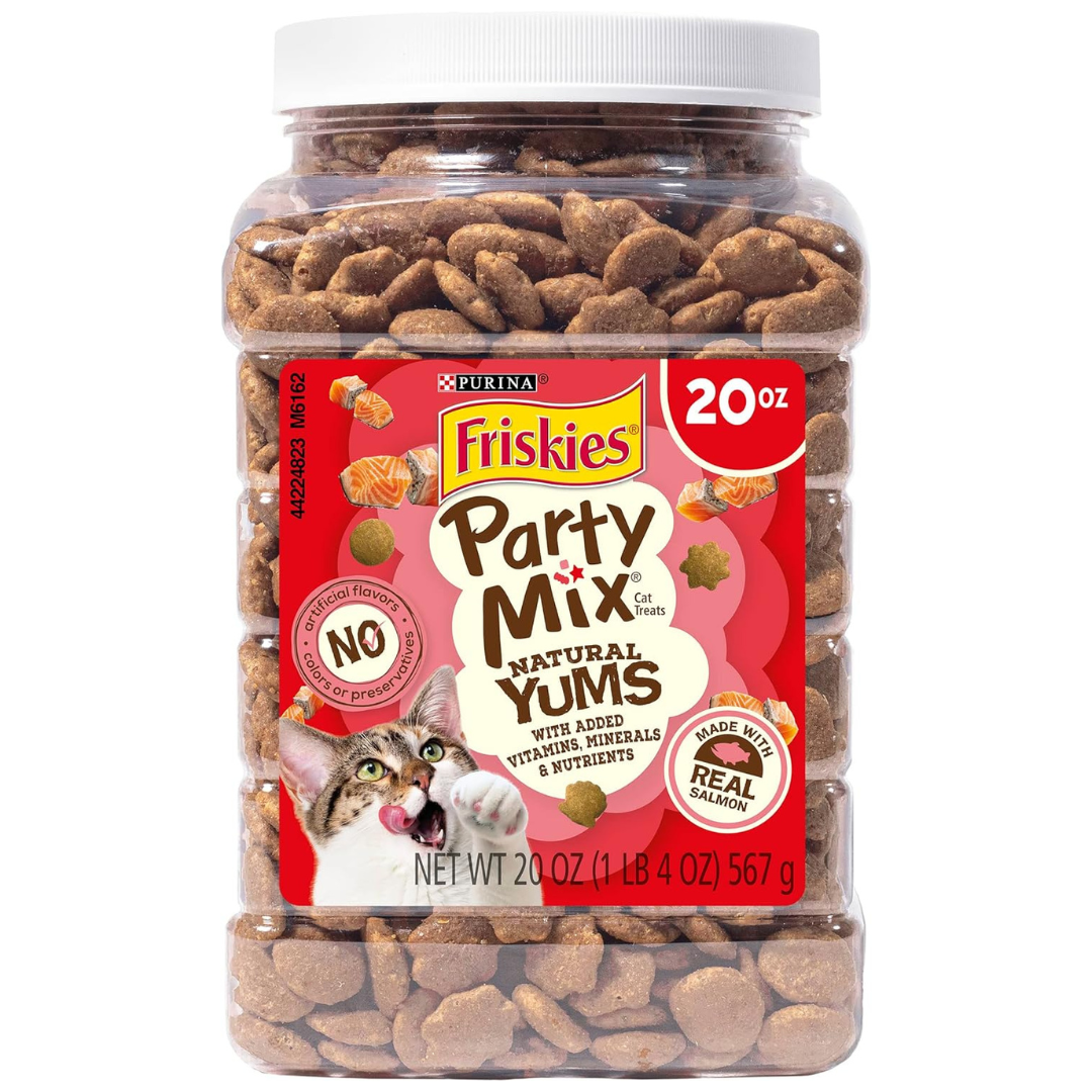 Purina Friskies Natural Cat Treats Party Mix Natural Yums 20 oz. (Salmon)