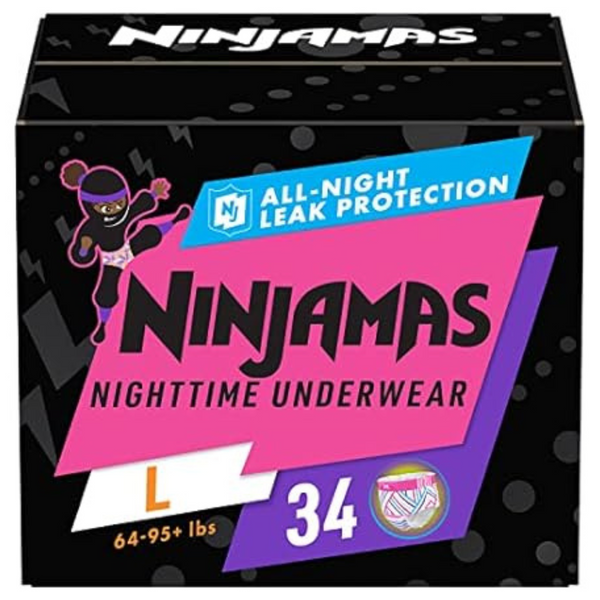 34-Count Pampers Ninjamas Nighttime Bedwetting Underwear Girls (Size L)