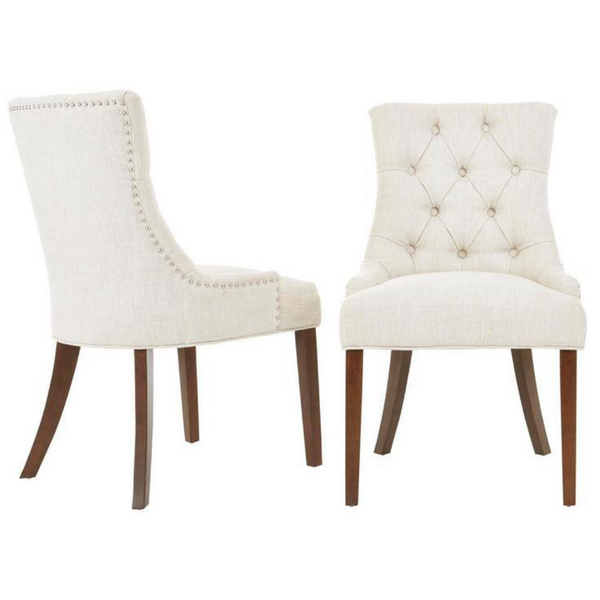 2-Set StyleWell Bakerford Biscuit Beige Upholstered Dining Chair