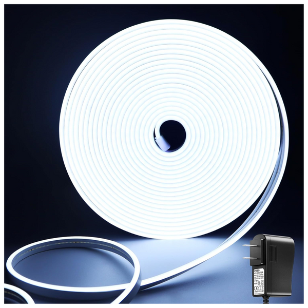 Cciland 32.8ft IP67 Waterproof Dimmable Neon 6500K LED Strip Lights