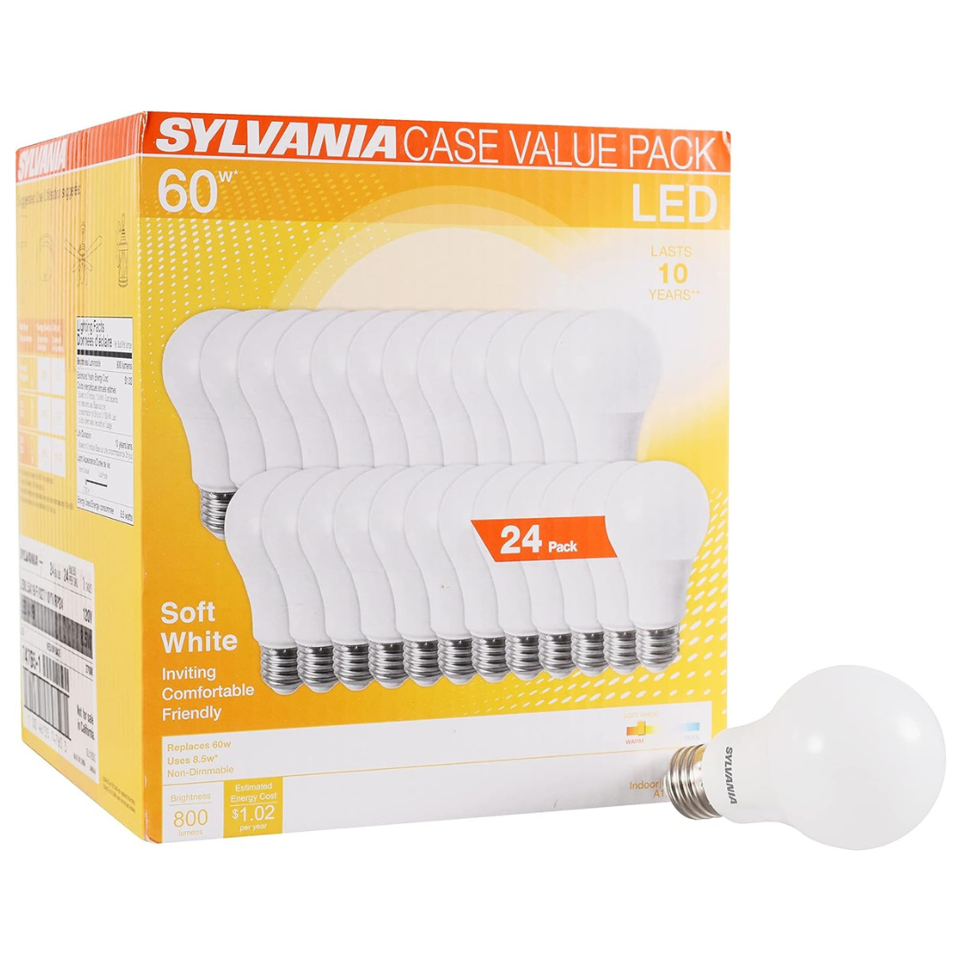 24-Pack Sylvania 8.5W (60W Equivalent) A19 LED Light Bulb
