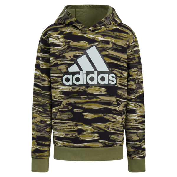 Adidas Boys Long Sleeve Liquid Camo Printed Pullover Hoodie (Various)