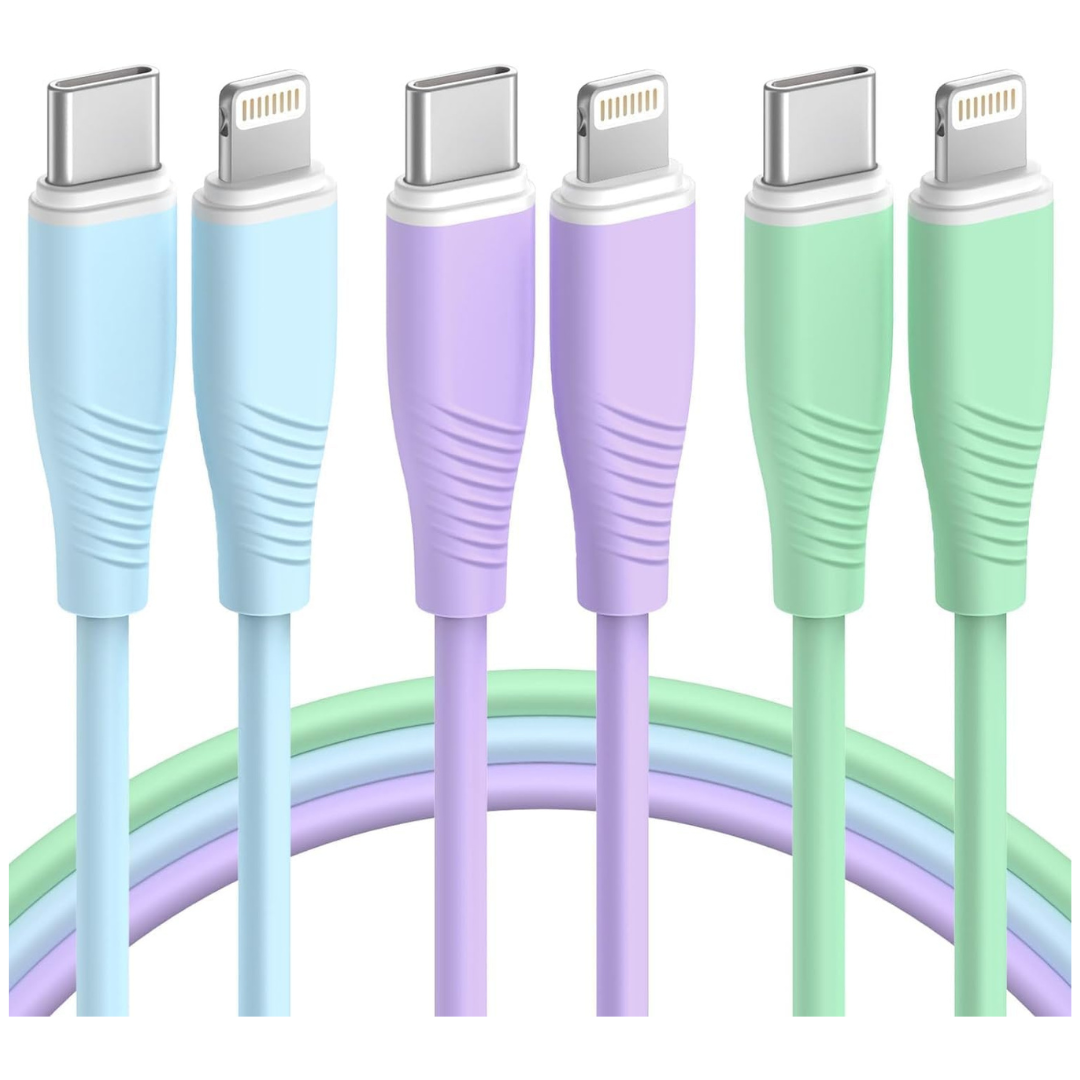 3-Pack Bkayp 6ft MFi Certified USB-C to Lightning Cable