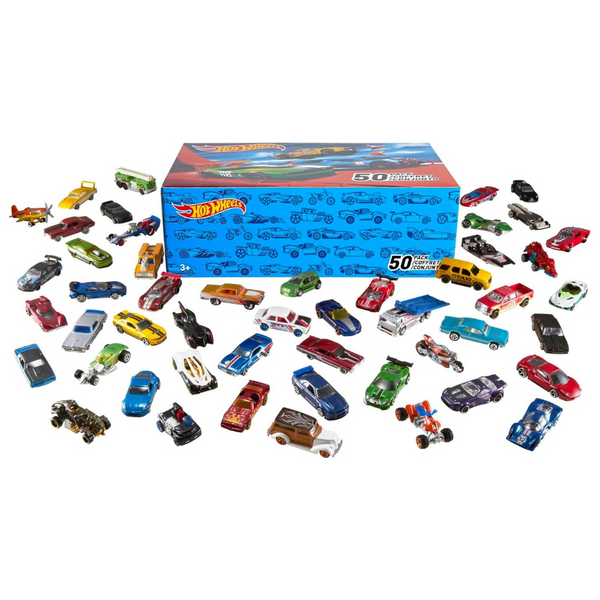 Hot Wheels Set Of 50 Toy Trucks & Cars In 1:64 Scale, Individually Packaged Vehicles