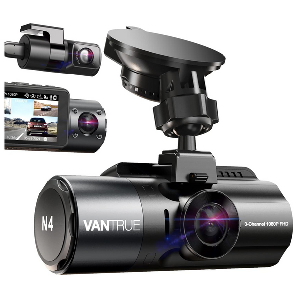 Vantrue N4 3 Channel Dash Cam, 4K+1080p Front And Rear, 1440p+1440p Front and Inside, 1440p+1440p+1080p Three Way Triple Car Camera, Ir Night Vision, 24 Hours Parking Mode