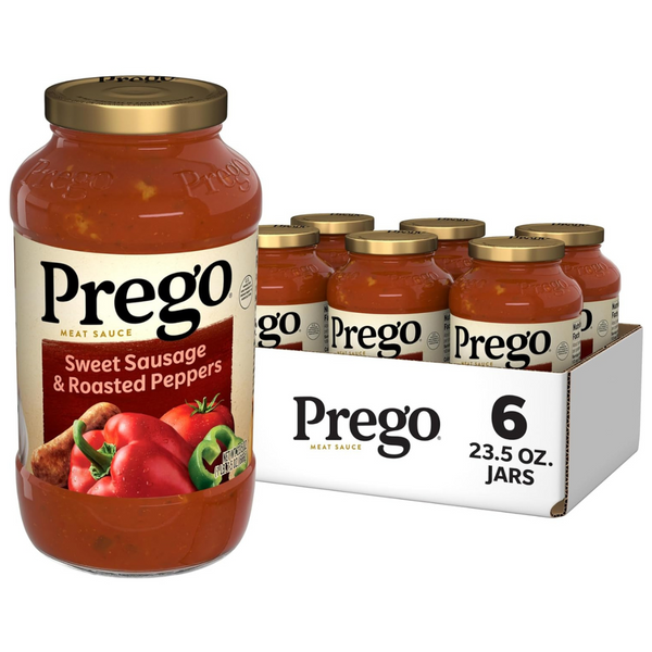 6-Count Prego Sweet Sausage And Roasted Peppers Pasta Sauce (23.5 OZ Jar)