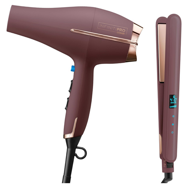 Conair Infinitipro Hair Dryer W/diffuser + Conair Double Ceramic 1" Digital Flat Iron