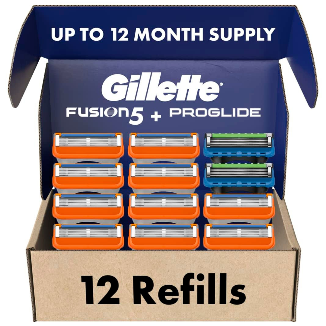 10-Count Gillette Mens10 Fusion5 Cartridges + 2 ProGlide Cartridges