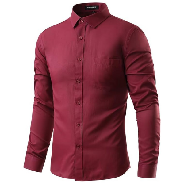 Wangyue Men's Slim Fit Long Sleeve Casual Shirts