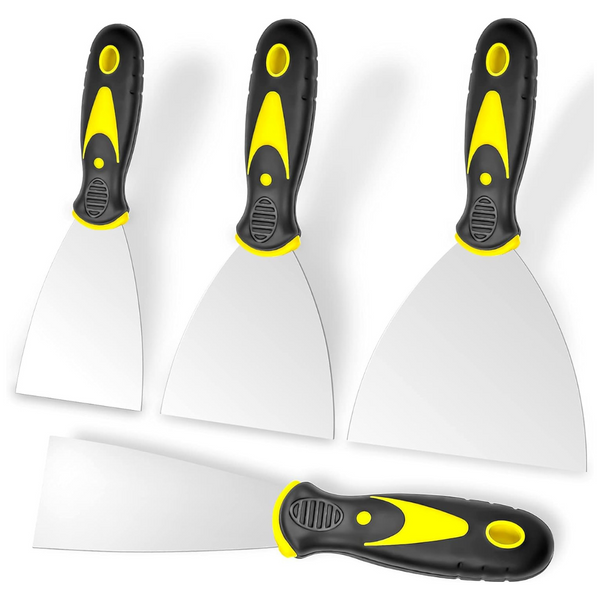 4-Piece Beyotool Stainless Steel Blade Spackle Knife Tool Set