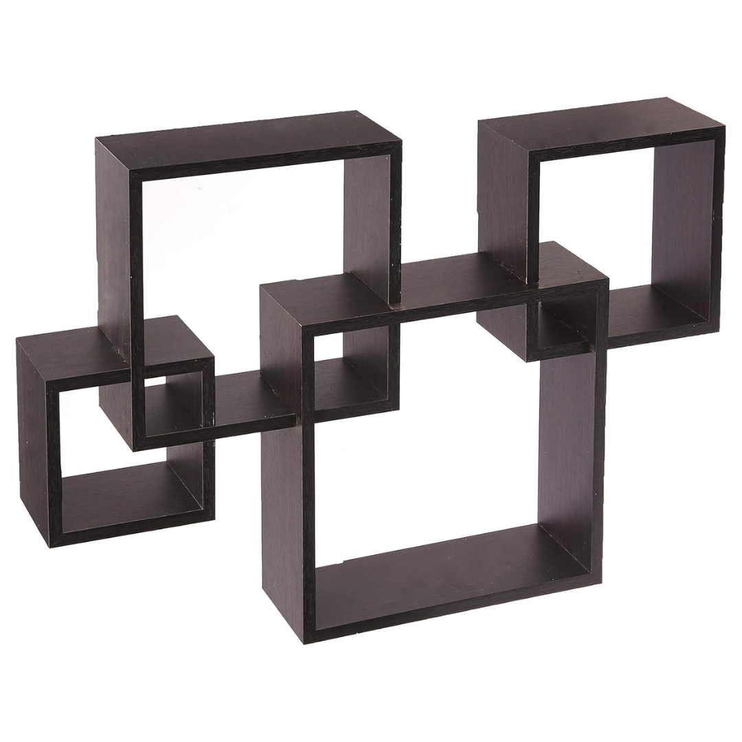 Greenco 4 Cube Intersecting Floating Wall Shelves